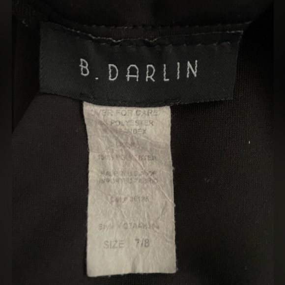 B Darlin Little Black Dress High Neck w/ Circle Skirt Size 7/8 - Picture 2 of 3